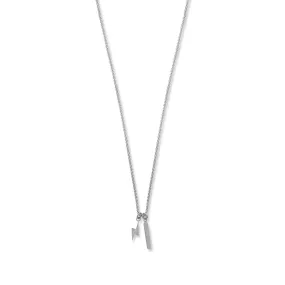 Lightning & Bar Cluster Necklace - Silver