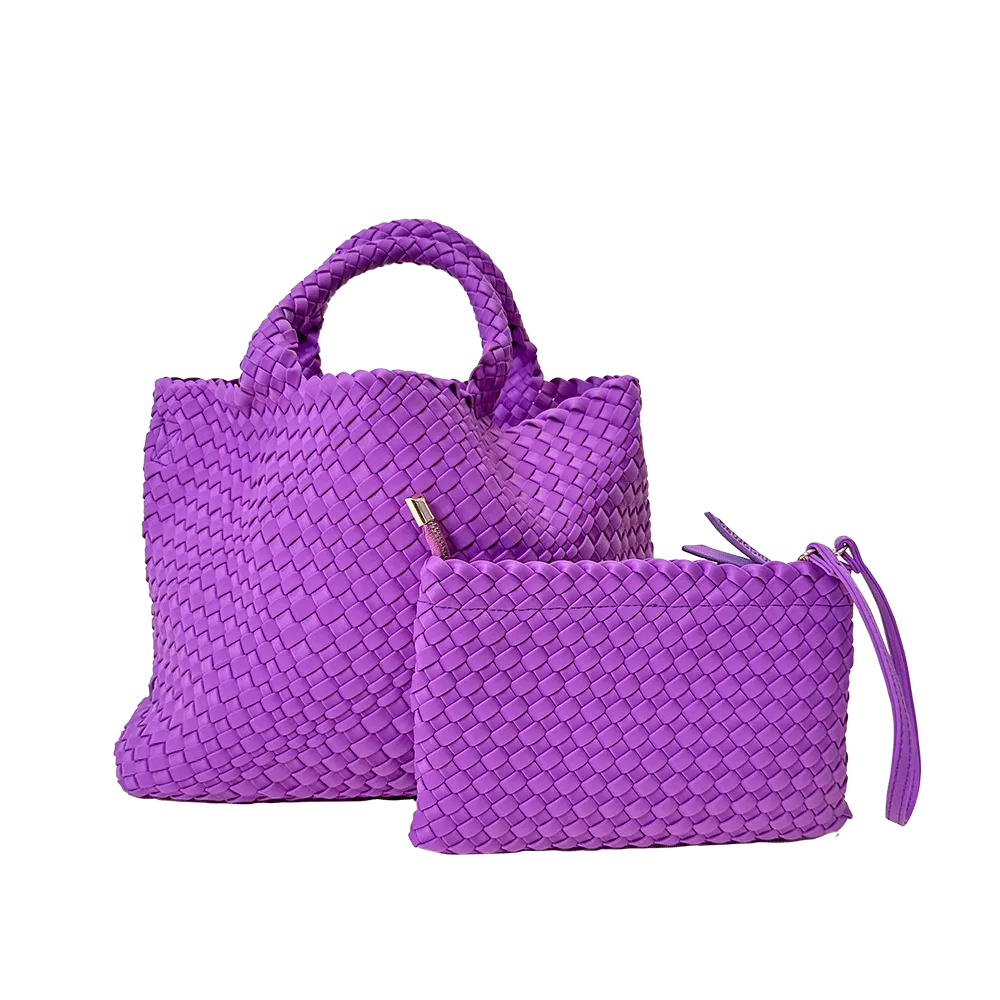 Lily Woven Neoprene Tote with Pouch