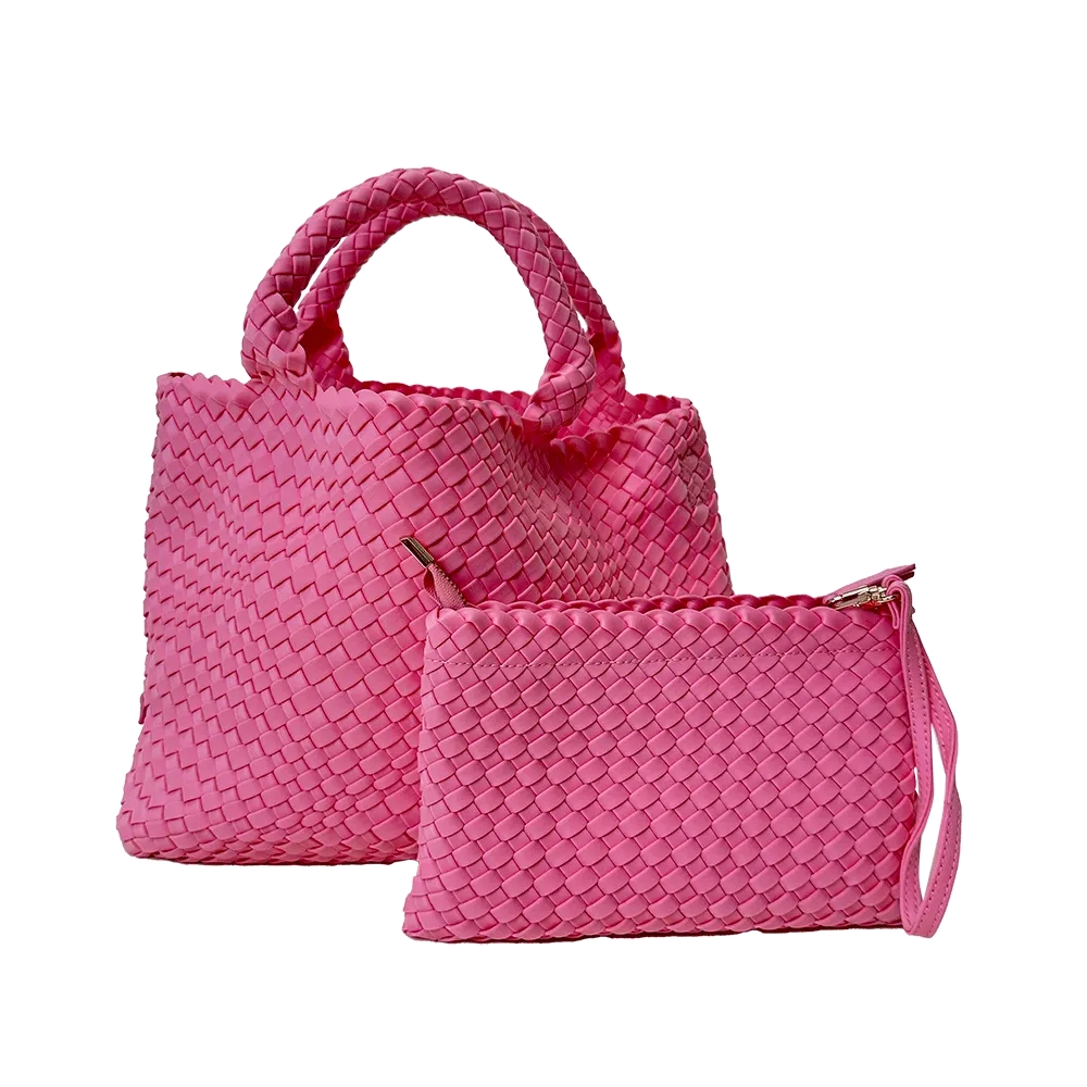 Lily Woven Neoprene Tote with Pouch