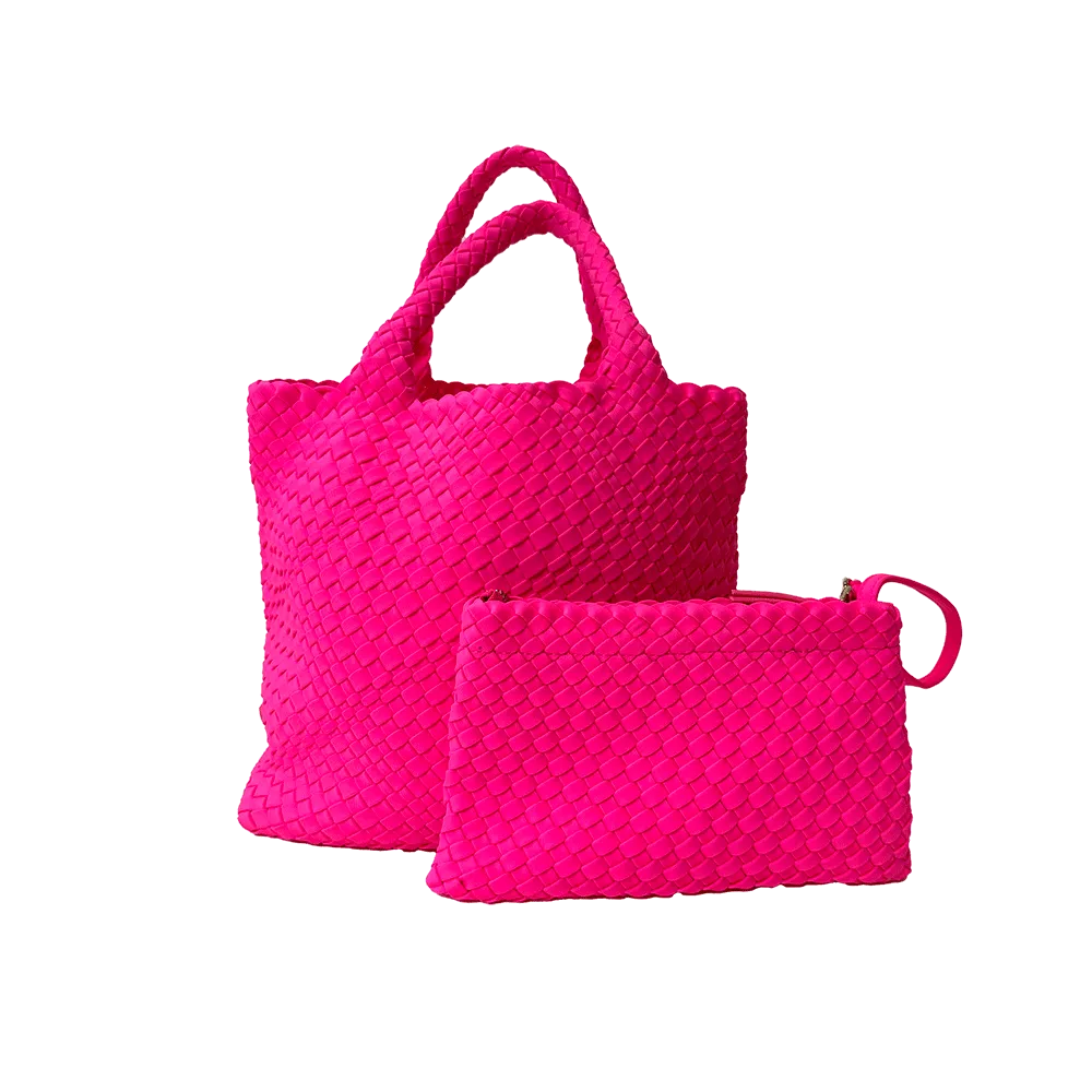 Lily Woven Neoprene Tote with Pouch