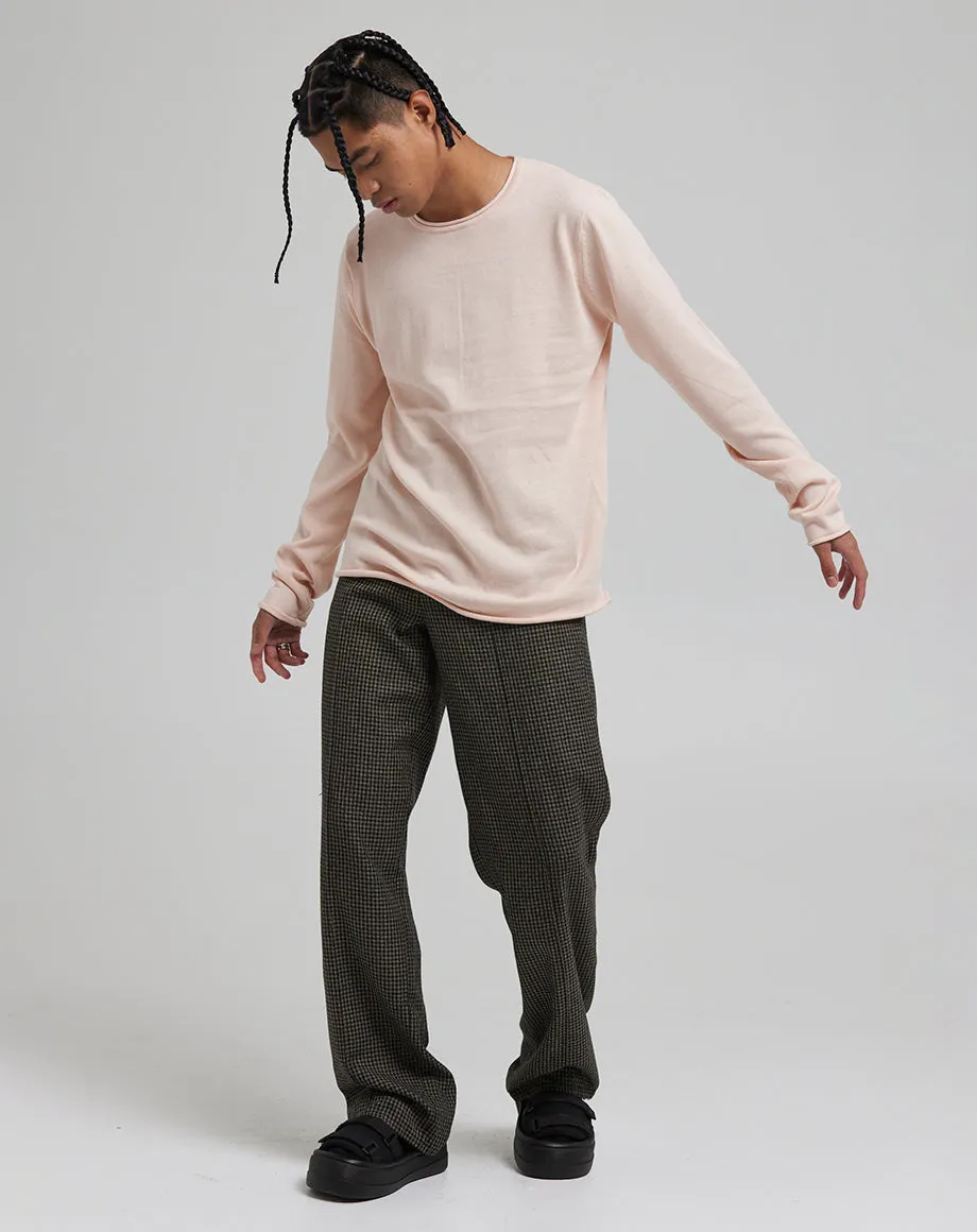 LON MEN'S CREW NECK JUMPER | WASHED PINK