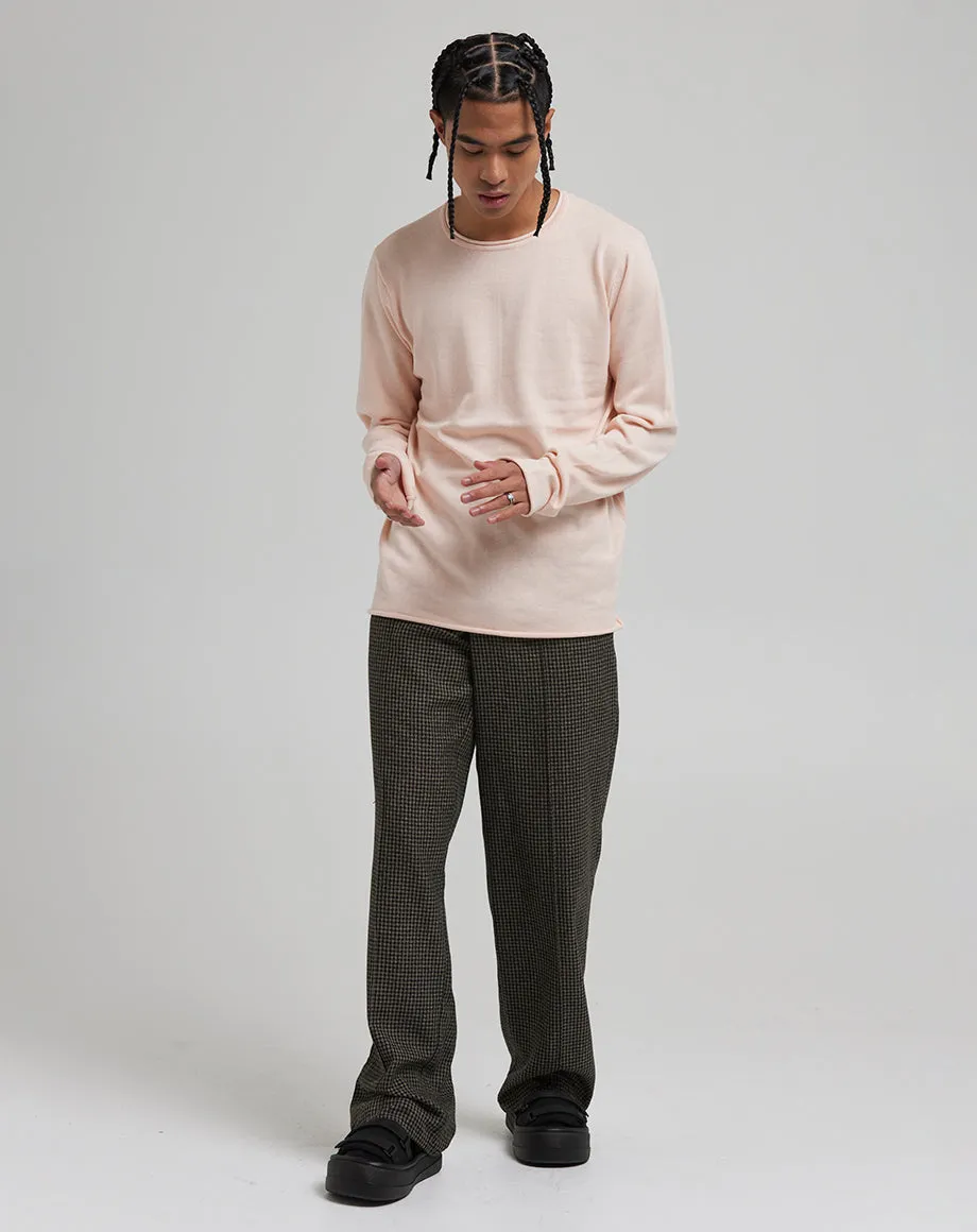 LON MEN'S CREW NECK JUMPER | WASHED PINK