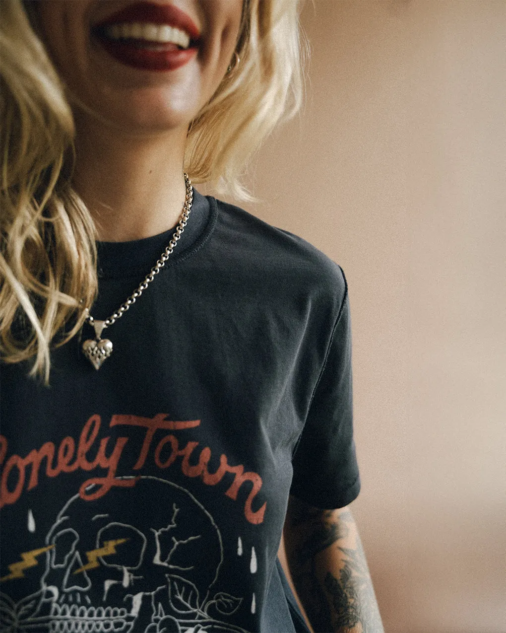 Lonely Town T-Shirt - Heavy Washed Black