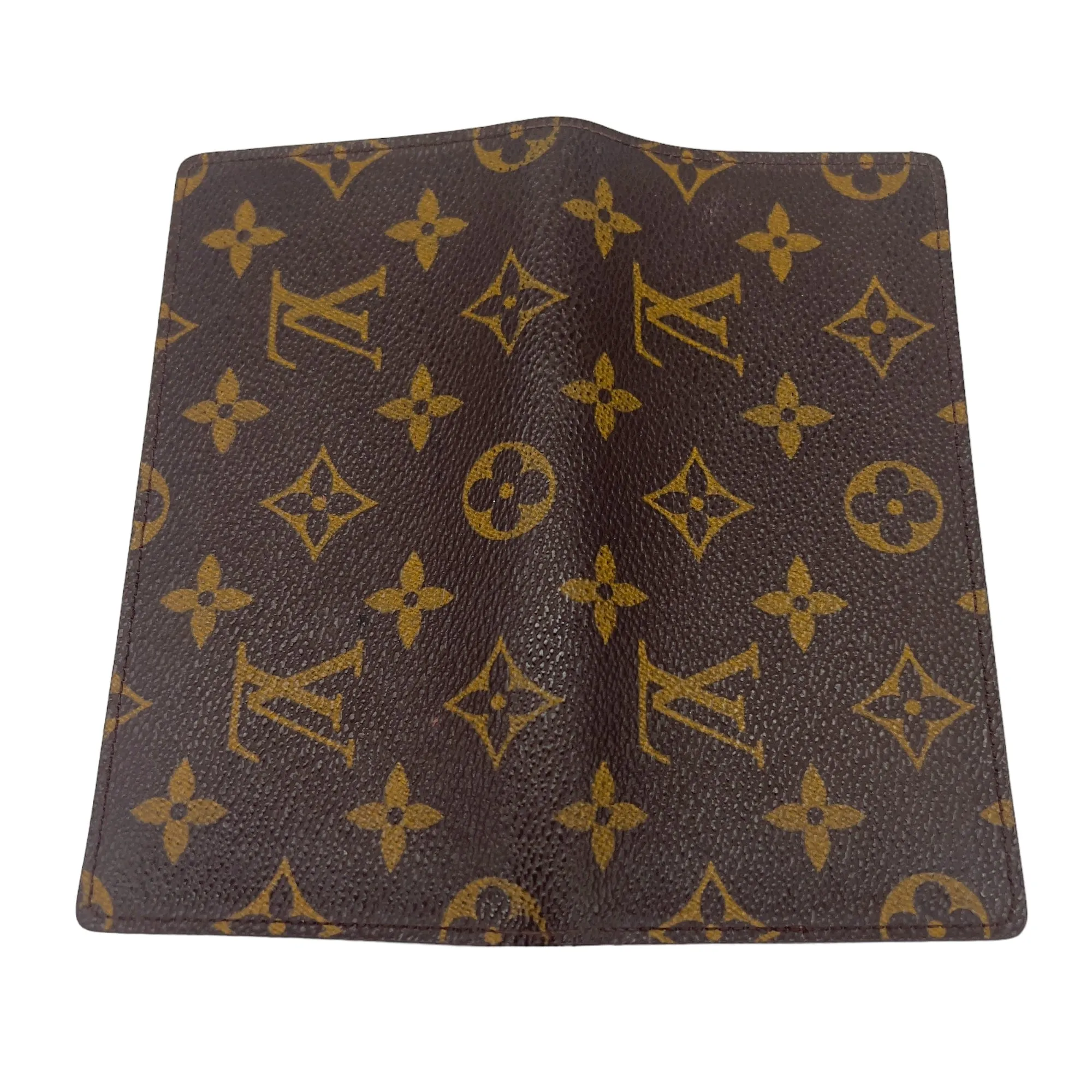 LOUIS VUITTON Monogram Canvas Checkbook Cover - Brown & Tan