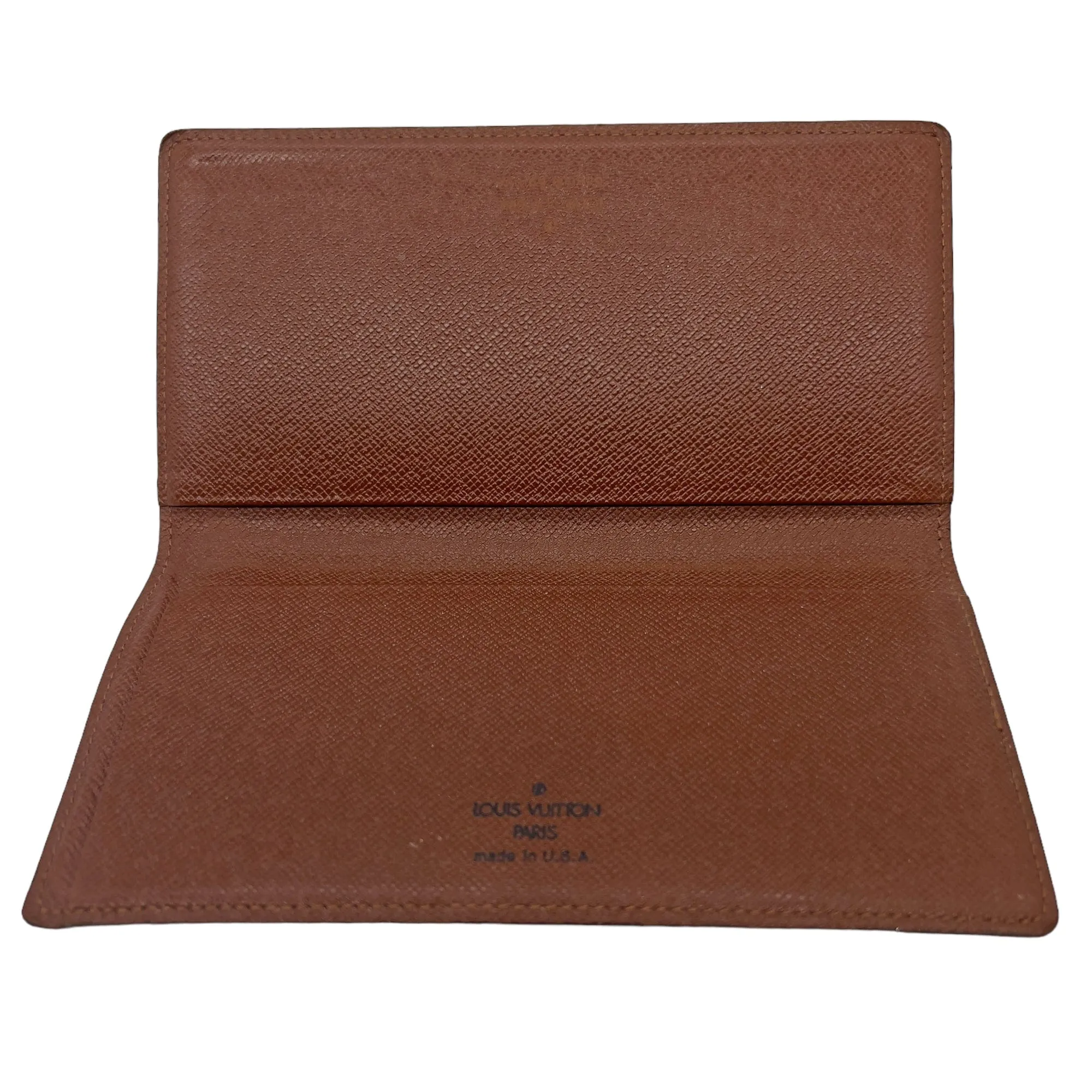 LOUIS VUITTON Monogram Canvas Checkbook Cover - Brown & Tan