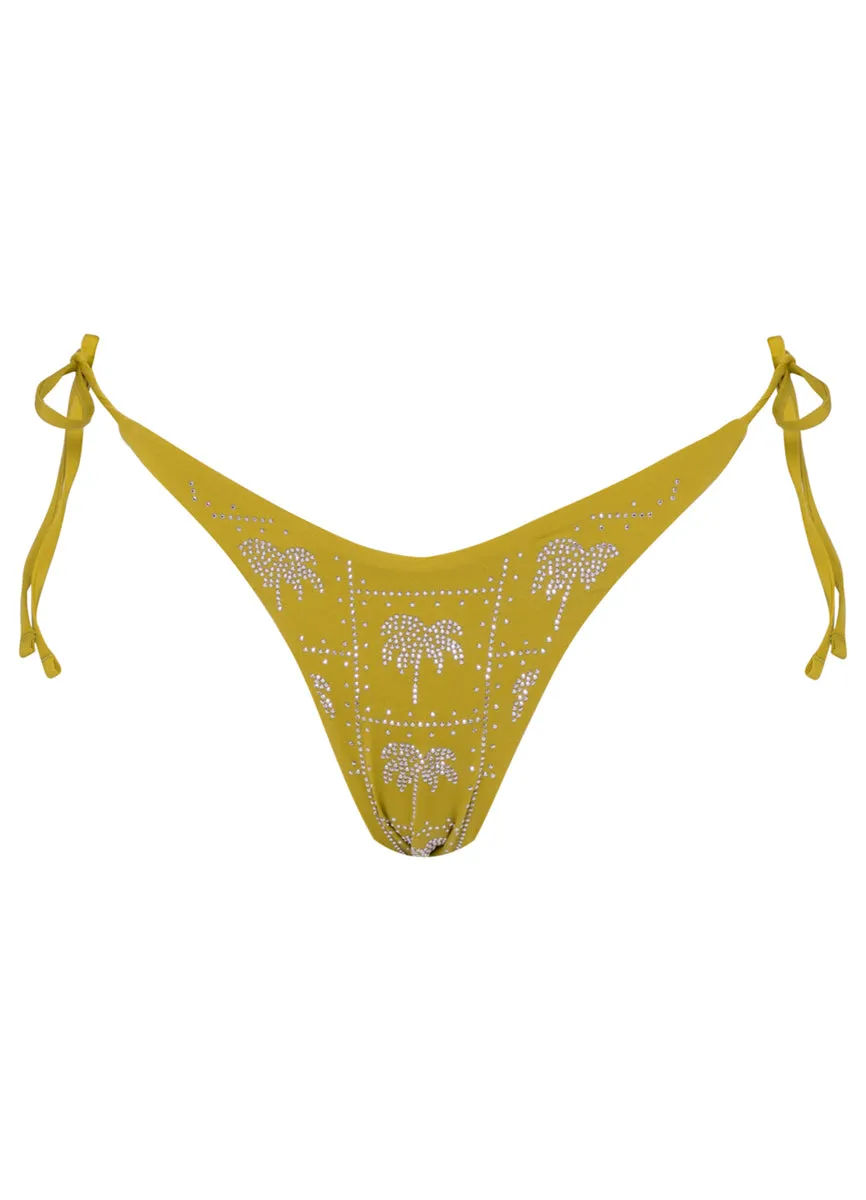 Maaji Olive Palmetto Sunnier Regular Rise Tie Side Bikini Bottom