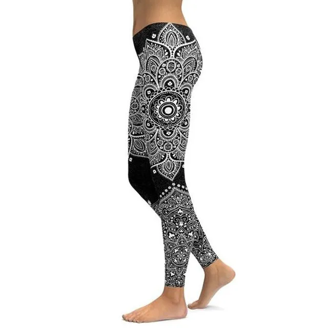 Mandala Printed High Waist Yoga Pants