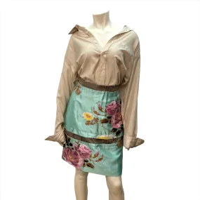 Marni Fall '09 Vintage Designer Embroidered Floral Skirt Size 30"