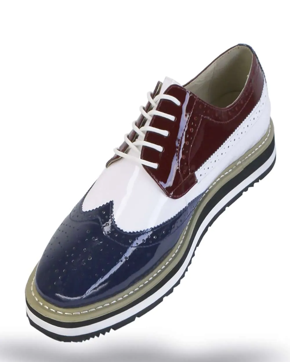 Men's Leather Shoes - Spirit Navy/White/Burgundy