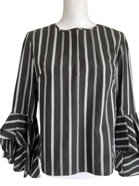 Milly Black and White Bell Sleeve Top, 8