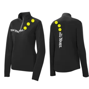 Mine JK Yours (Pickleball Colors Orange Yellow or Red) | Women's 1/4 Zip Pickleball Pullover | 100% Polyester