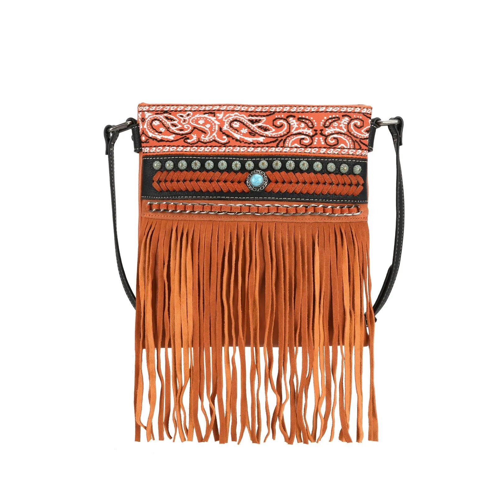 Montana West Embroidered Fringe Concealed Carry Crossbody Bag