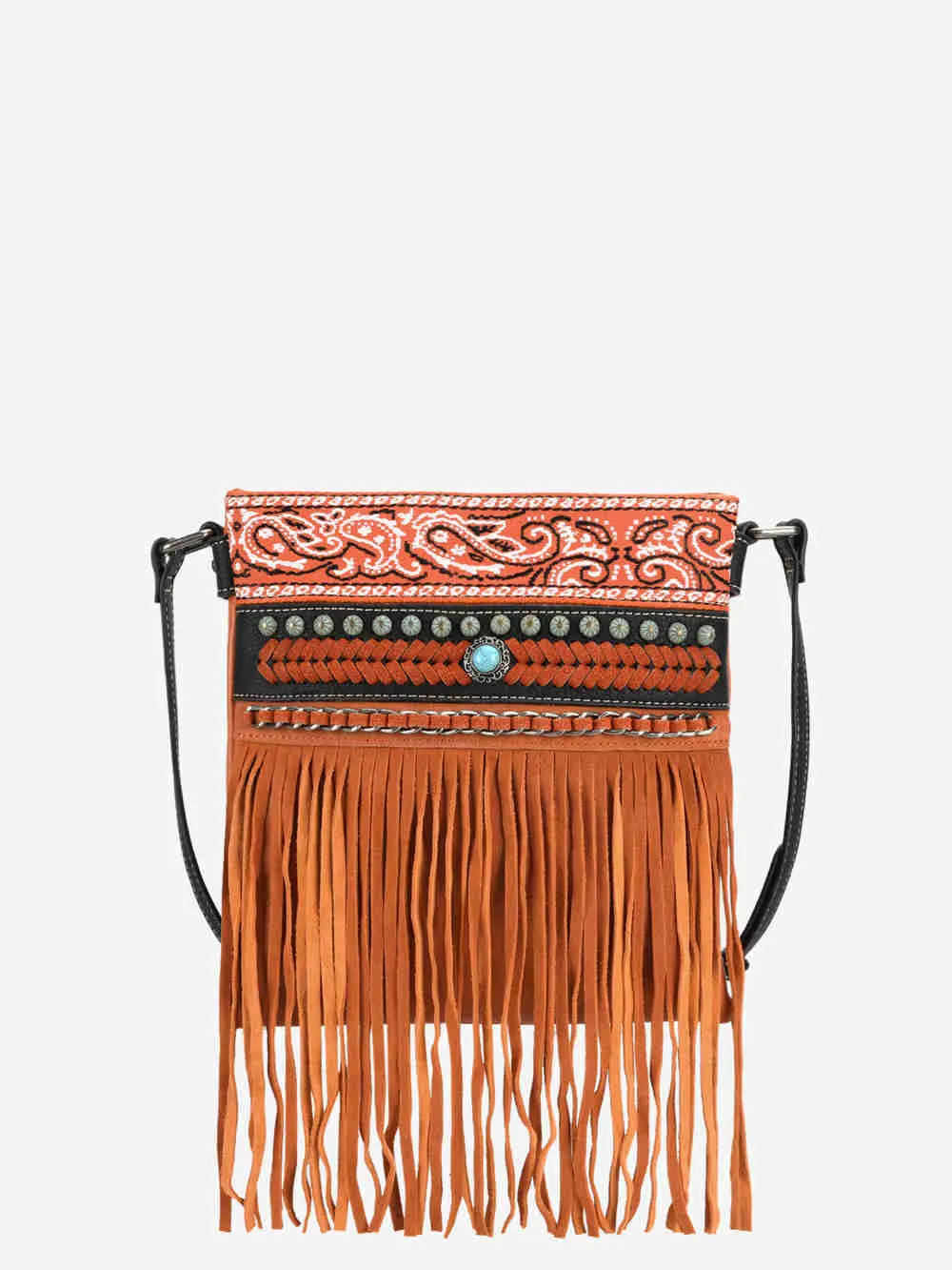 Montana West Embroidered Fringe Concealed Carry Crossbody Bag