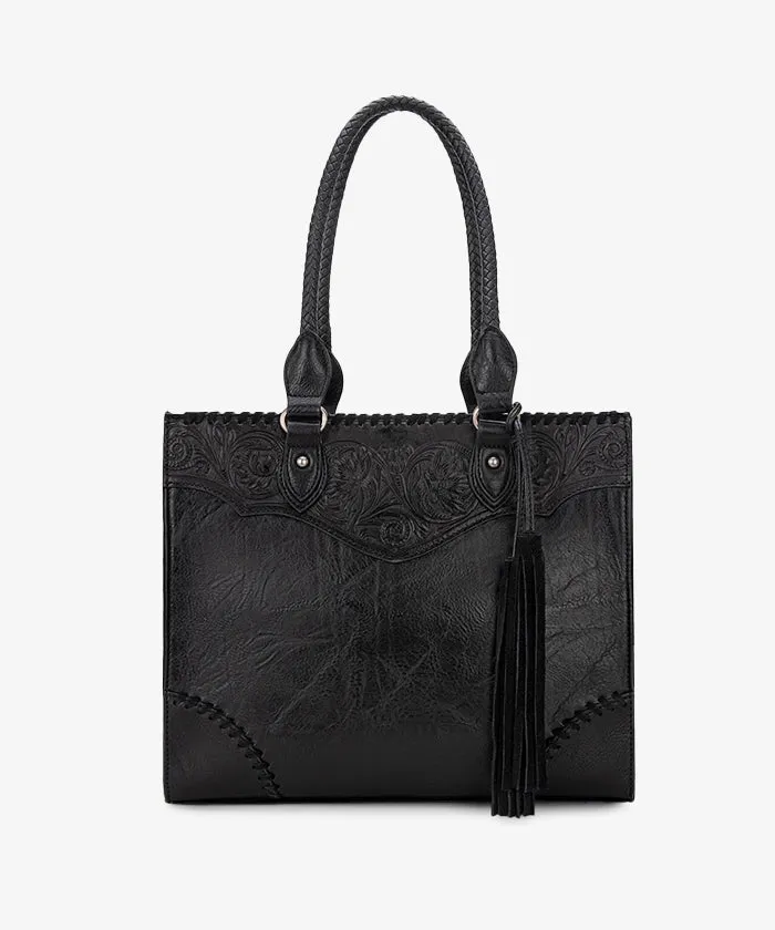 Montana West Tooled Fringe Tote Bag