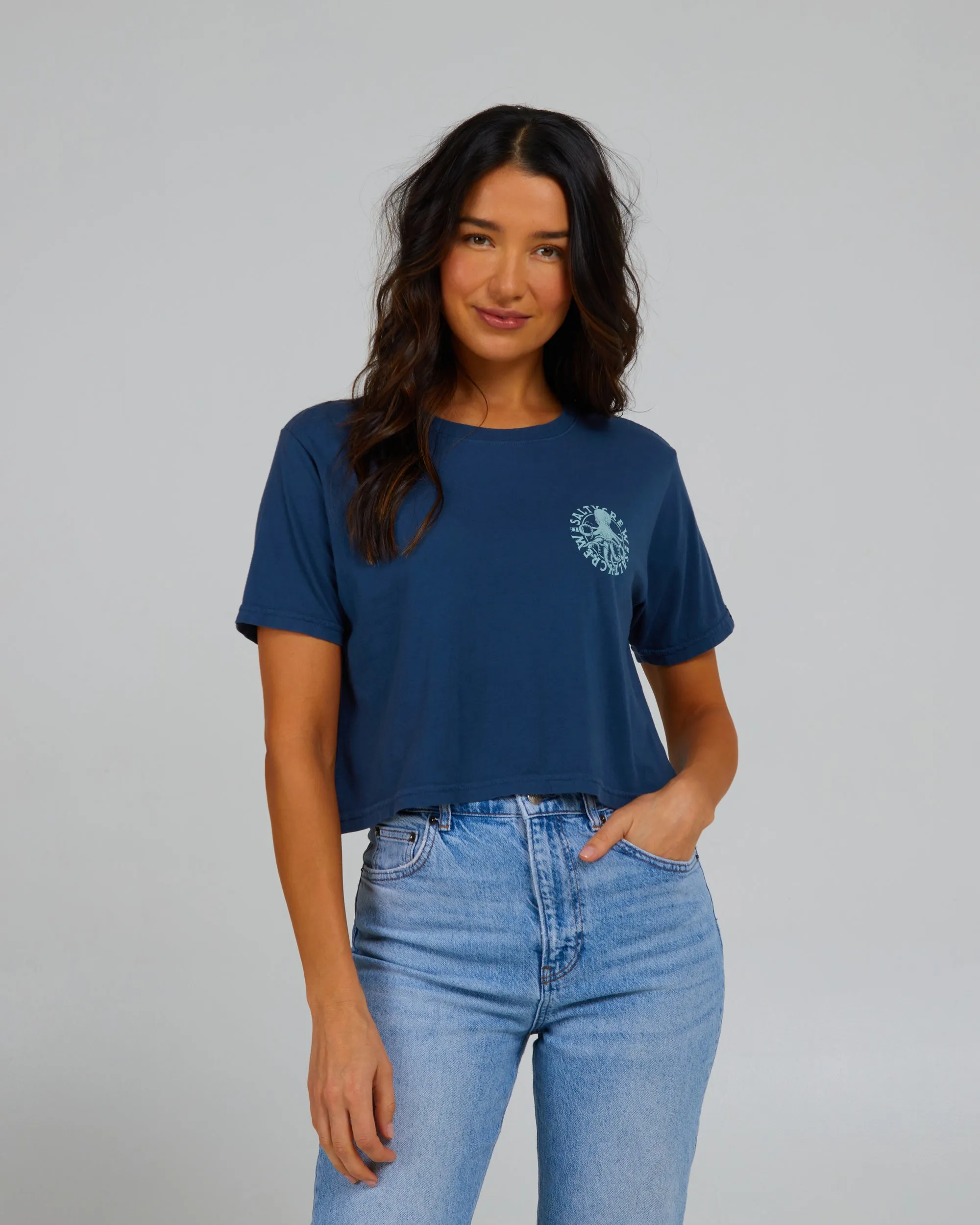 My Friend Denim Crop Tee