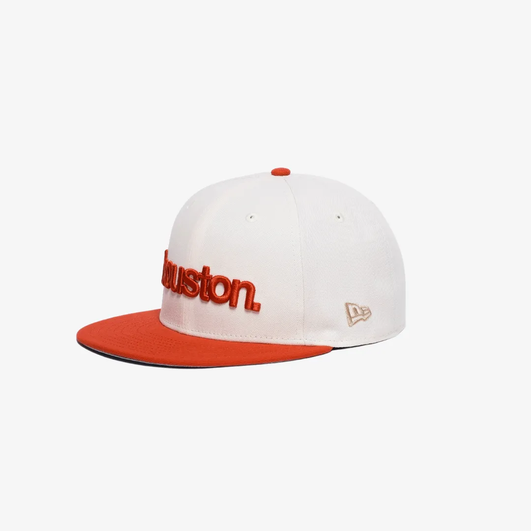 new era x premiumgoods. houston. 2tone 59fifty fitted (chrome white/red)