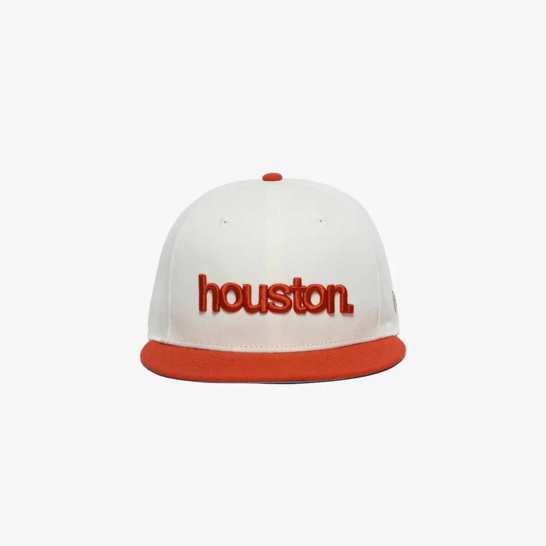 new era x premiumgoods. houston. 2tone 59fifty fitted (chrome white/red)