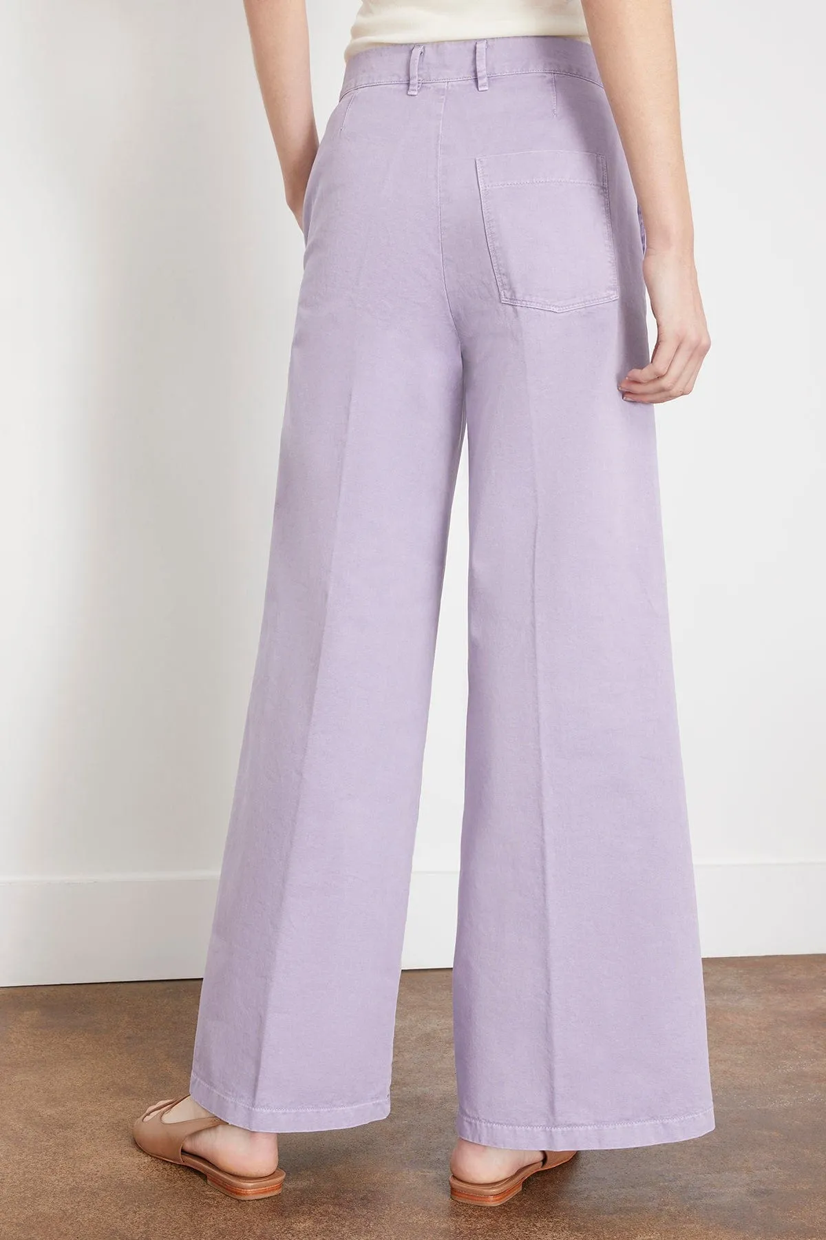 Old Peach Gabardine Wide Leg Pants in Lavender