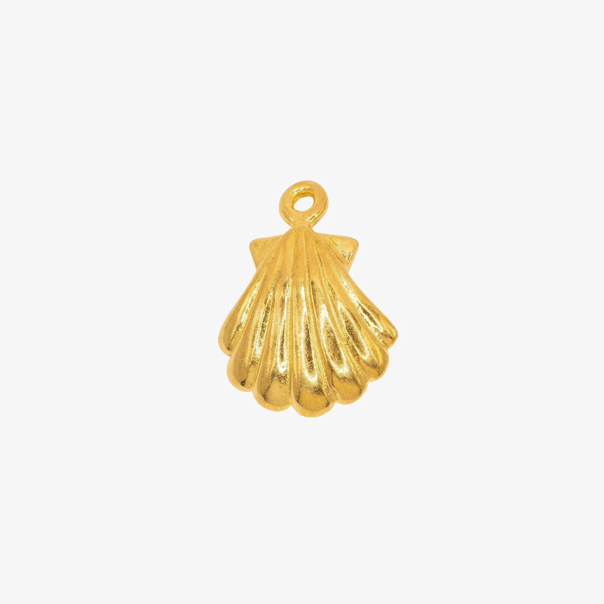 Oyster Shell Charm Wholesale 14K Gold, Solid 14K Gold, G154