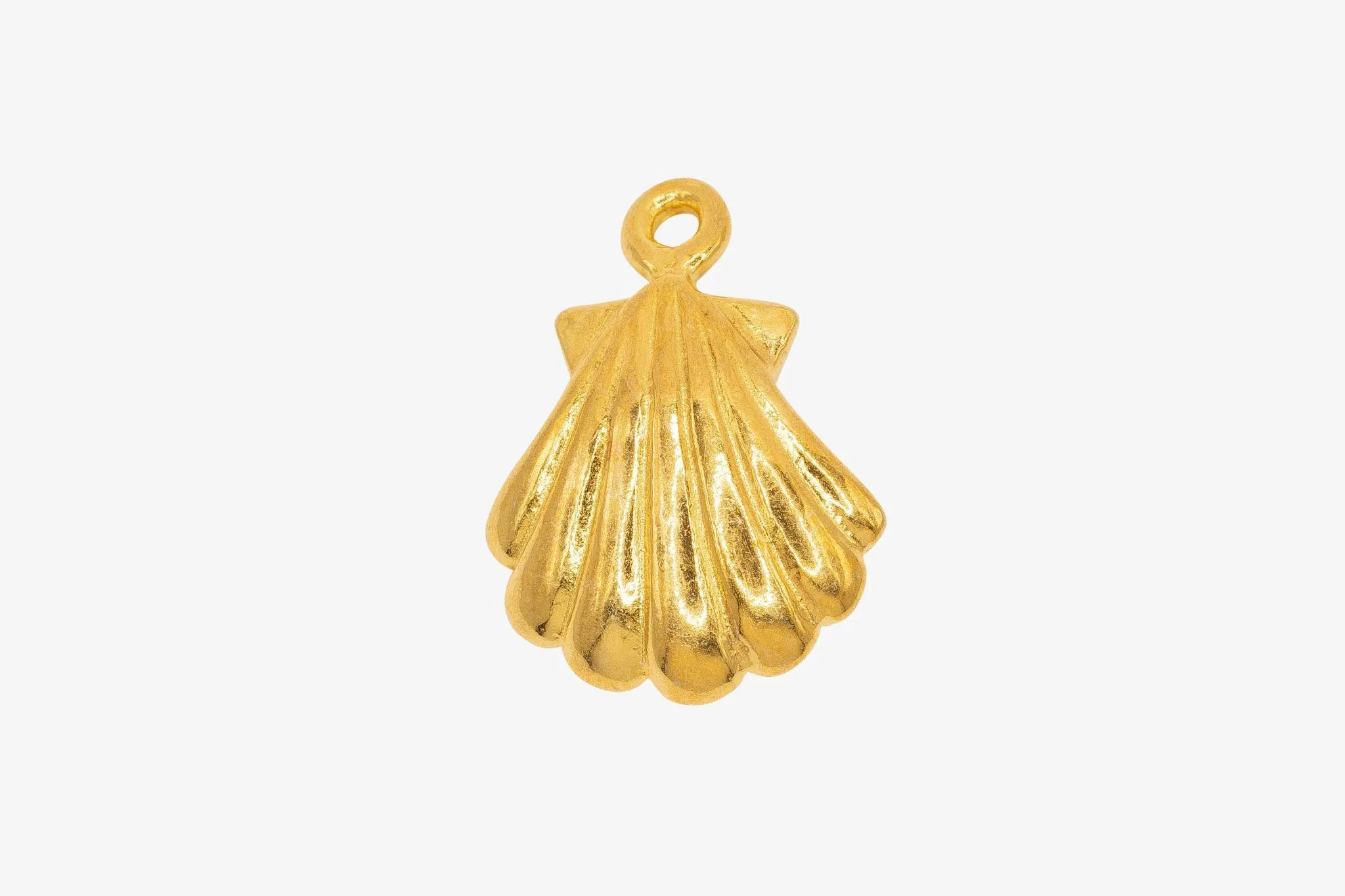 Oyster Shell Charm Wholesale 14K Gold, Solid 14K Gold, G154