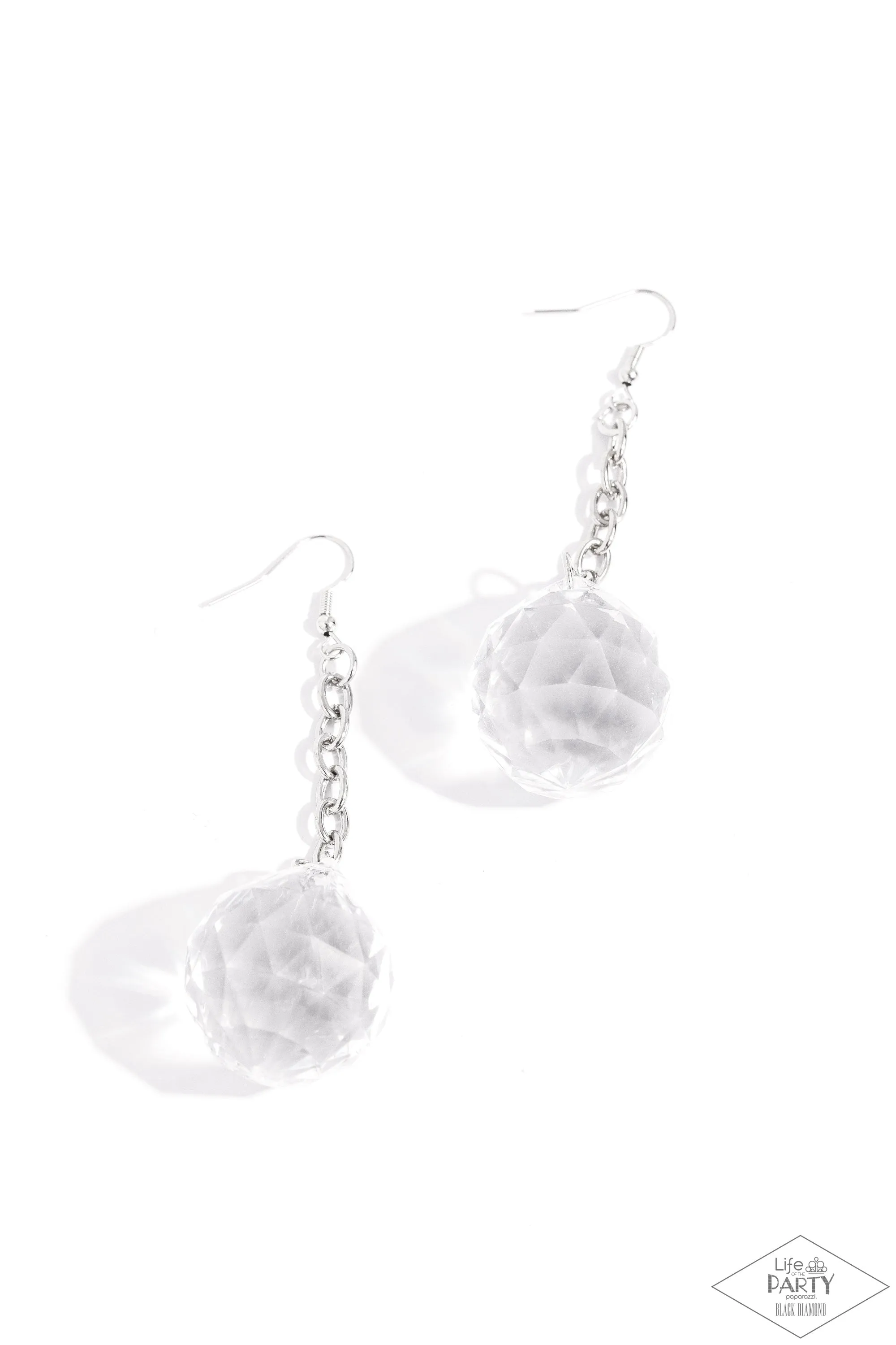 Paparazzi  Spellbound Shimmer White Earrings