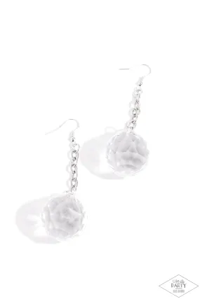 Paparazzi  Spellbound Shimmer White Earrings