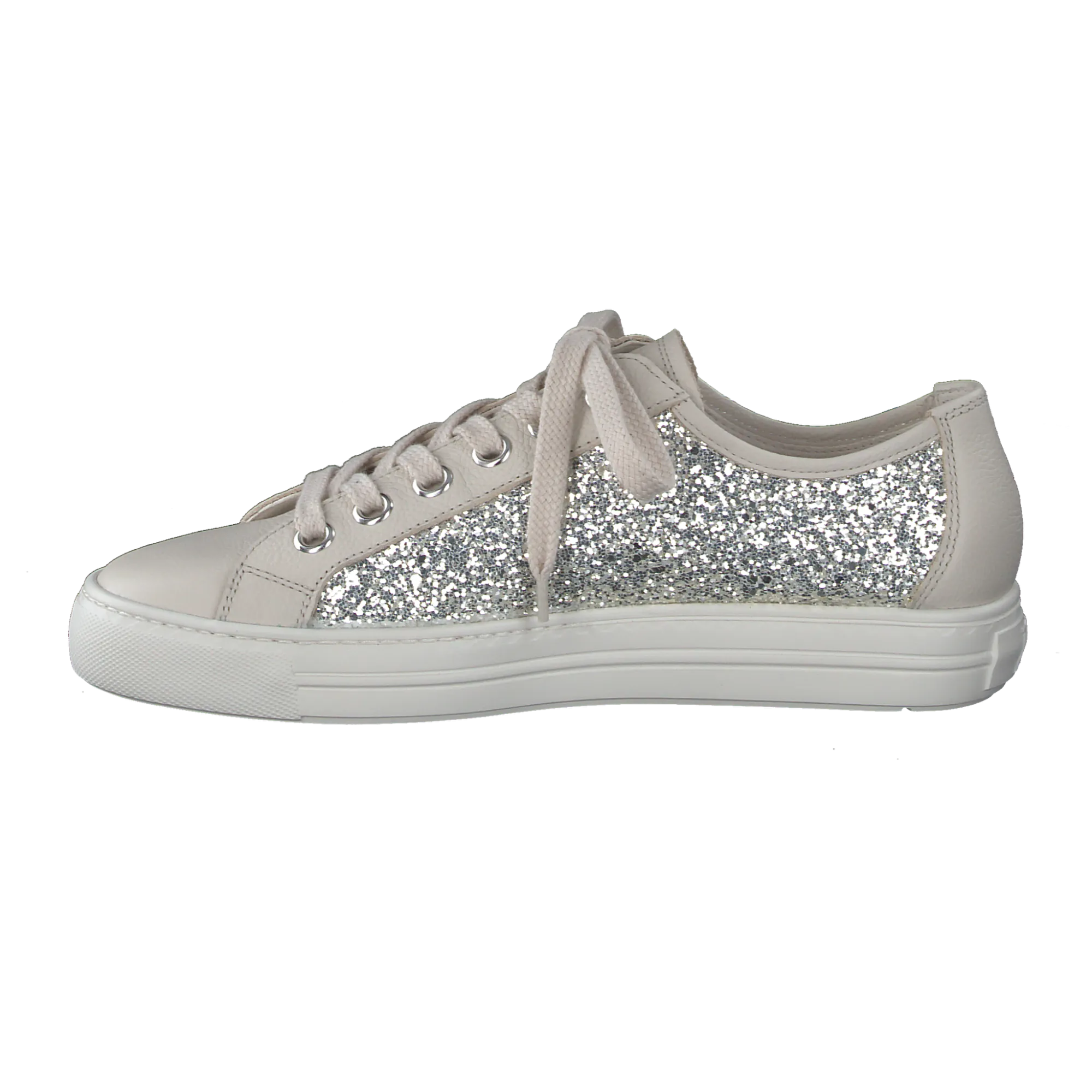 Paul Green Cream Sequins Trainer 5242