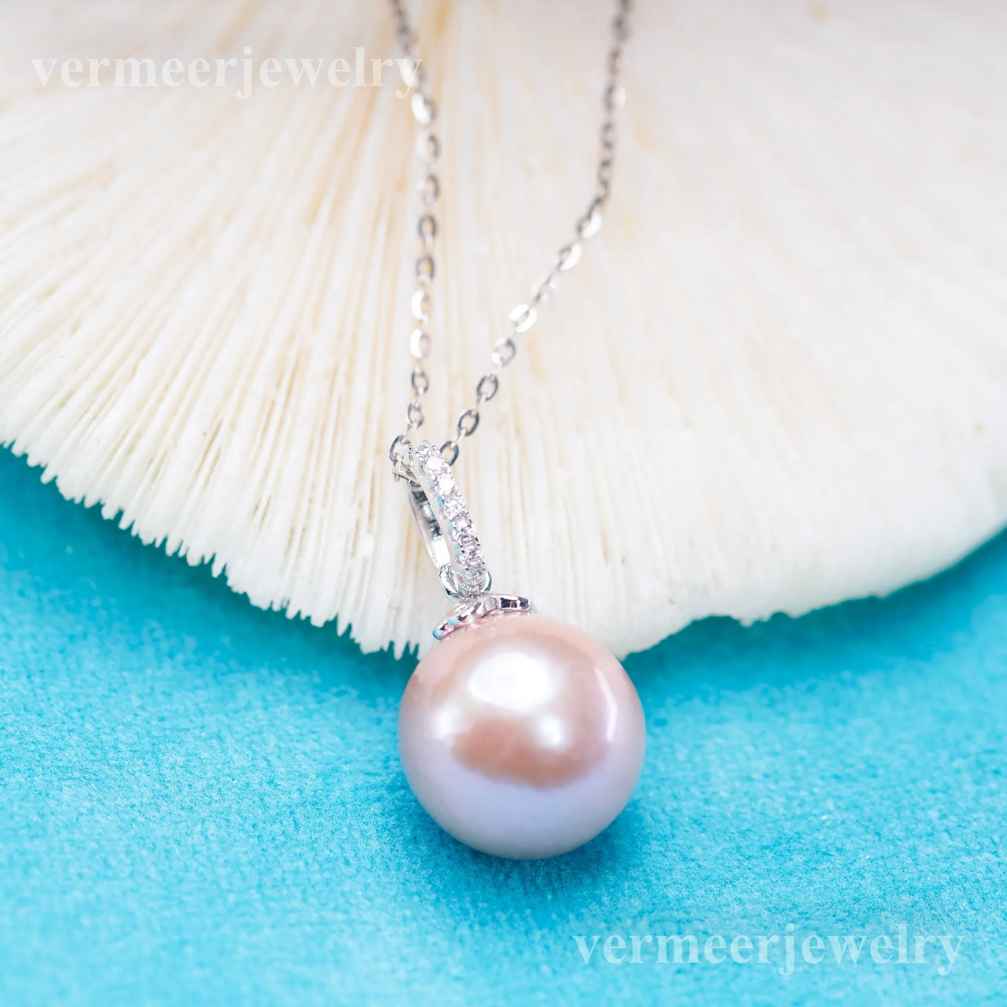 Pe011061  DIY 9-12mm Natural Freshwater pearl pendant accessory 925 sterling silver engagement jewelry necklace for women