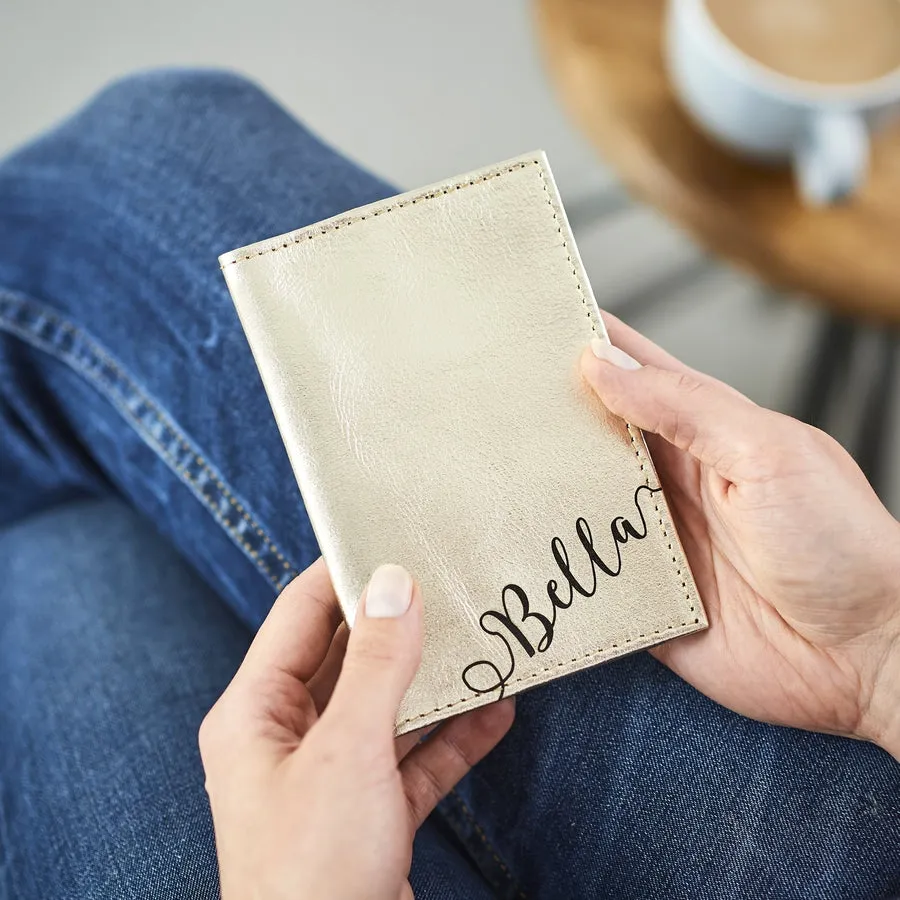 Personalised Leather Passport Cover And Luggage Tag Set With Name