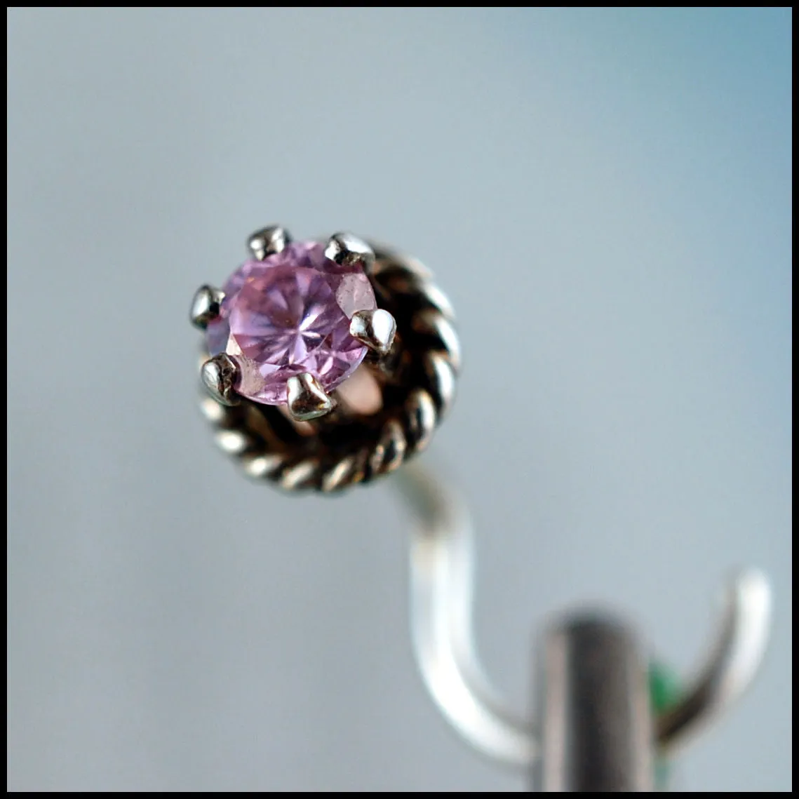 Pink Crown Nose Stud