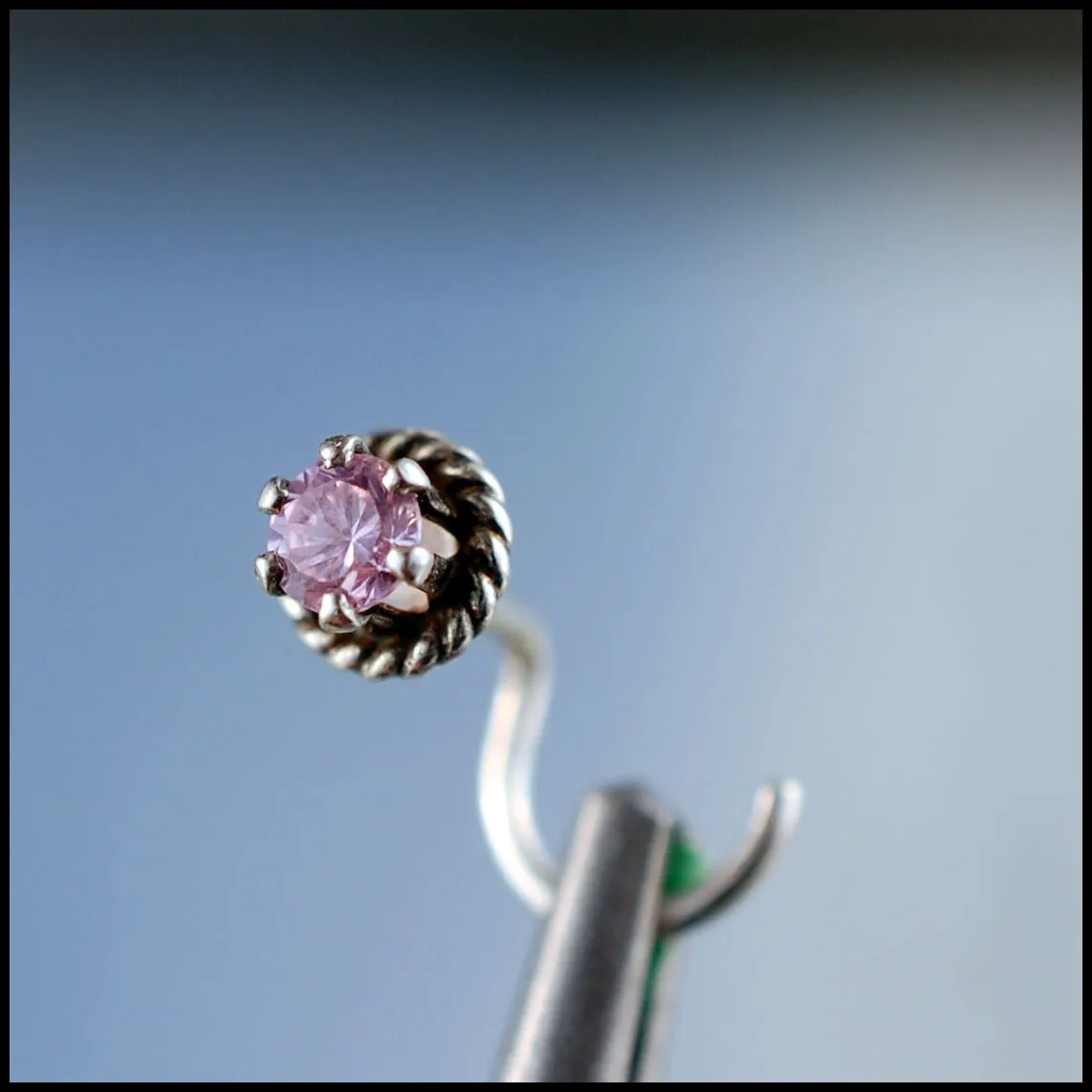 Pink Crown Nose Stud