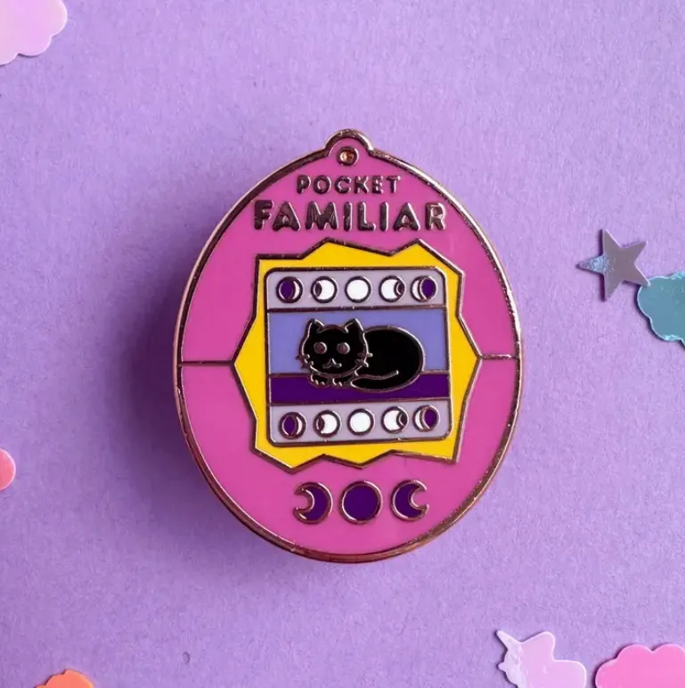 Pocket Familiar Cat Virtual Pet - Enamel Pin