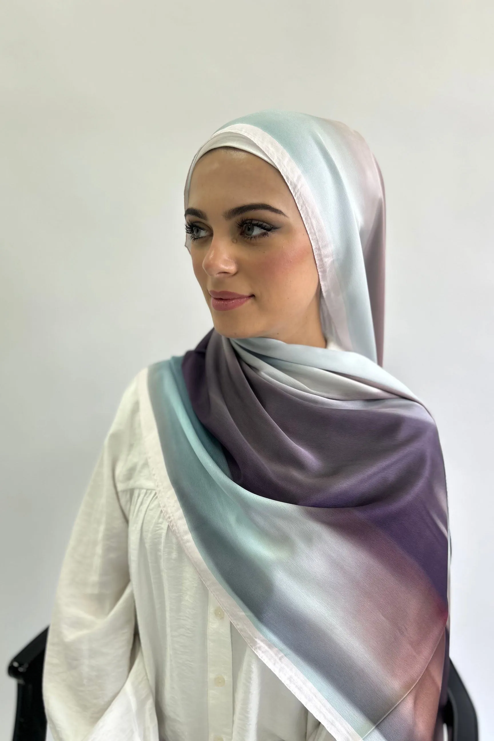 Premium Karaca Multi-Colour Ombre Satin Long Hijab