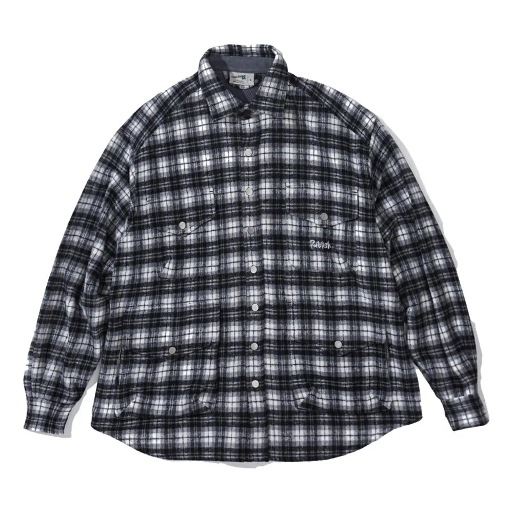 PUBLISH CHECK SHIRT-BLACK