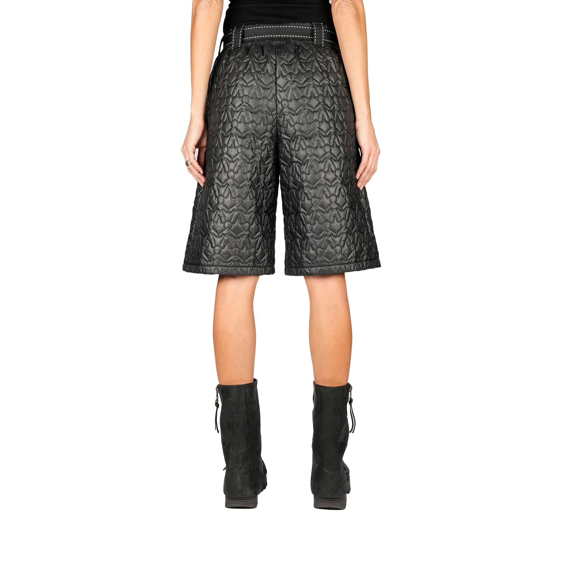 Quilt Nylon Short Over-pants Black