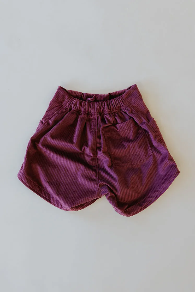 Retro Pocket Shorts - Merlot Corduroy