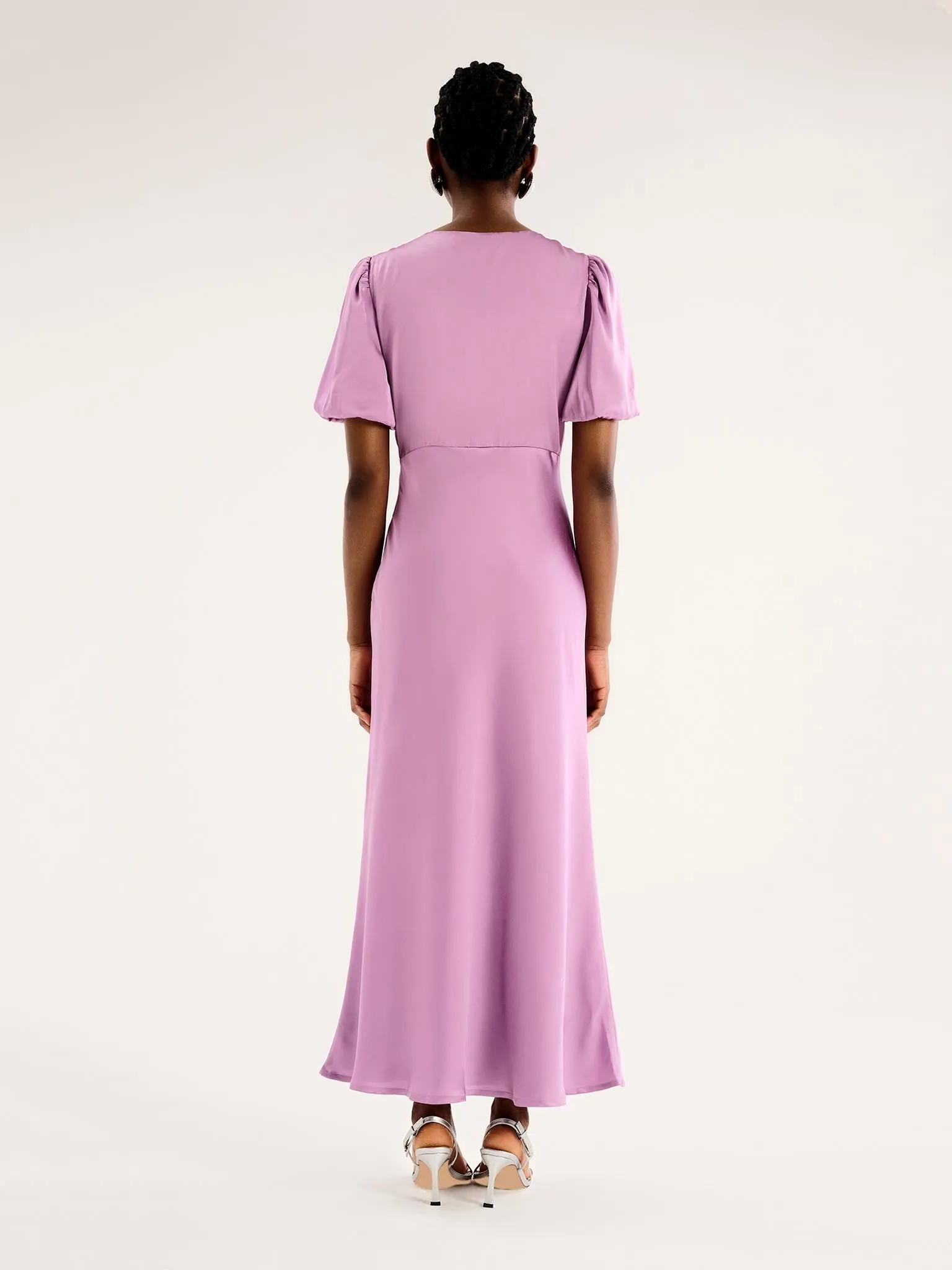 Rosie Puff Sleeve Dress in Lavender