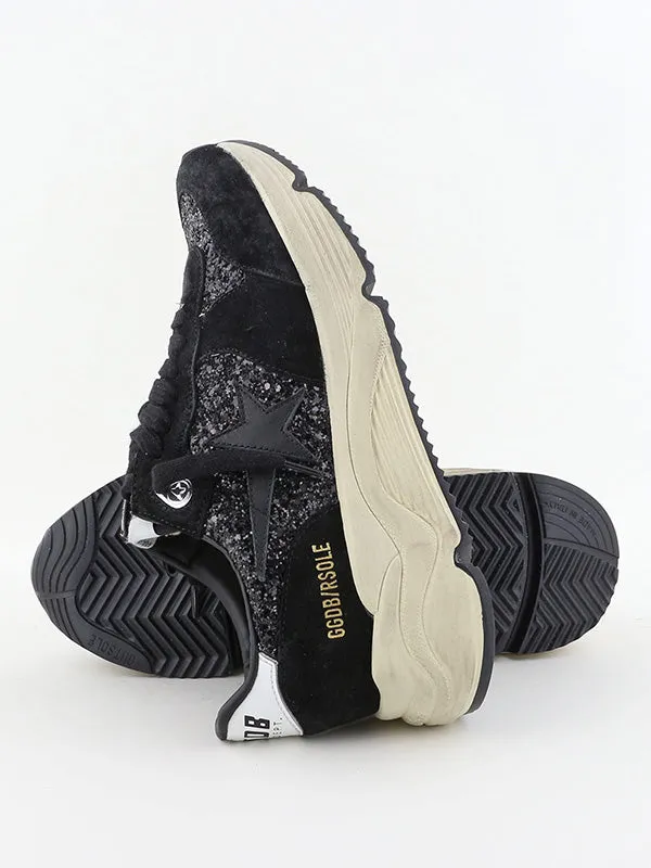 Running Sole All Black Glitter