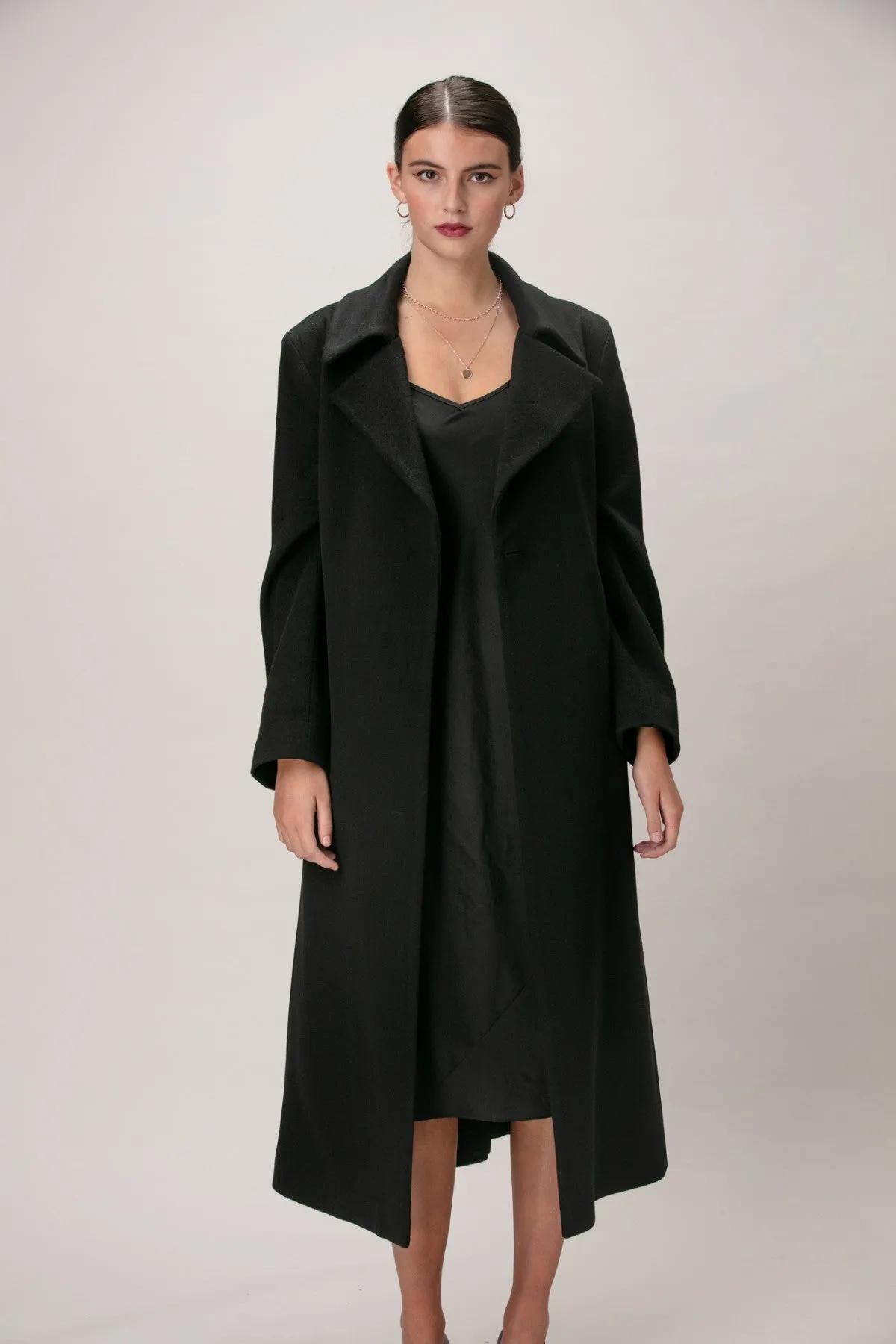 SCARLETT Wool & Cashmere Long Wrap Coat 1451