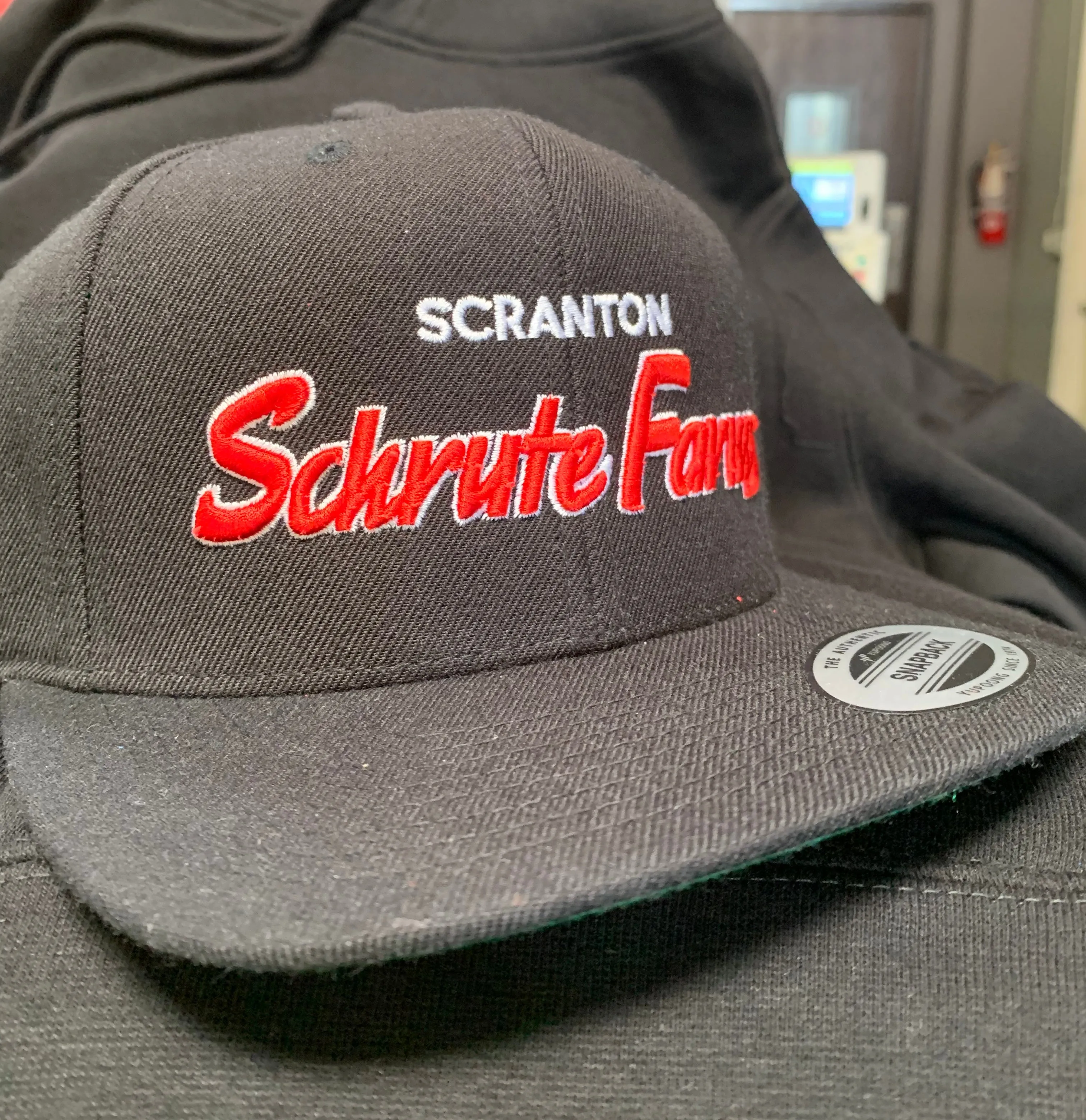 Schrute Farms Script - Premium Snapback Hat Black