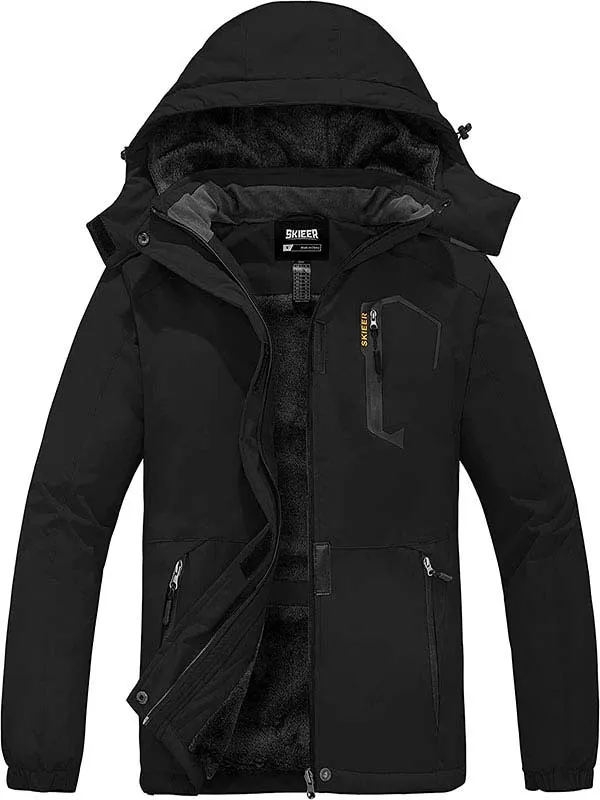 Skieer Women's Ski Jacket Mountain Waterproof Winter Rain Jacket Warm Fleece Snow Coat