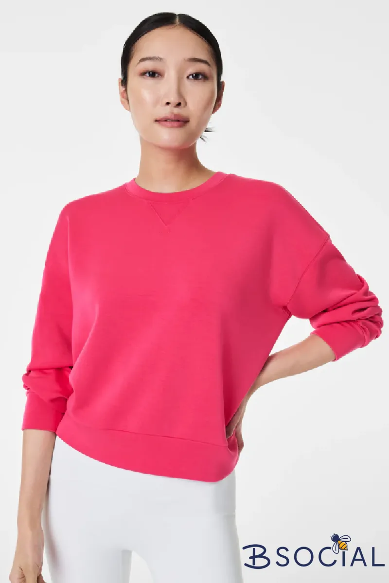 SPANX: Airessentials Long Sleeve Crew - CERISE PINK