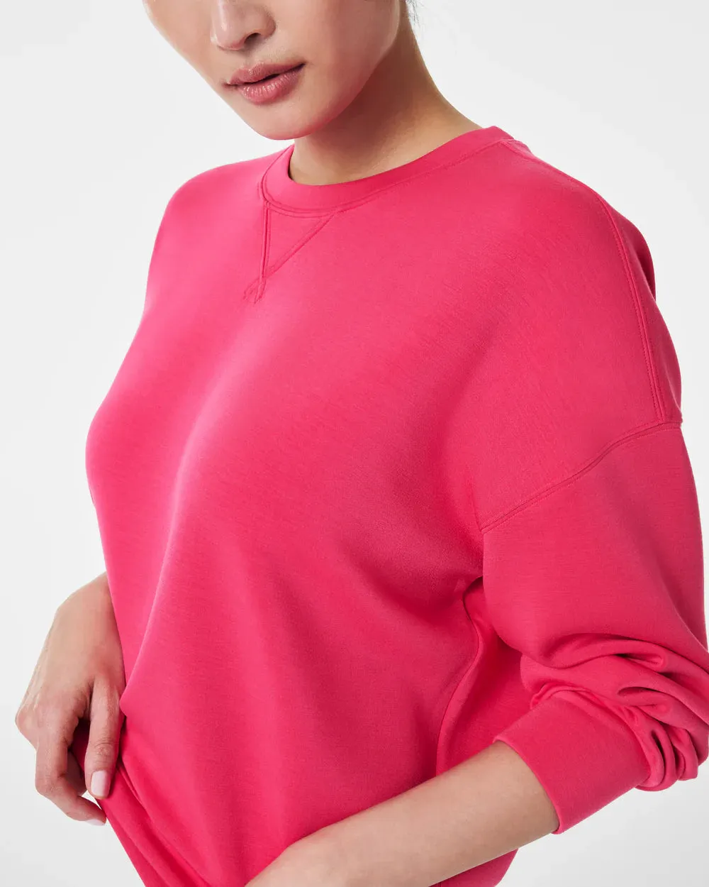 SPANX: Airessentials Long Sleeve Crew - CERISE PINK