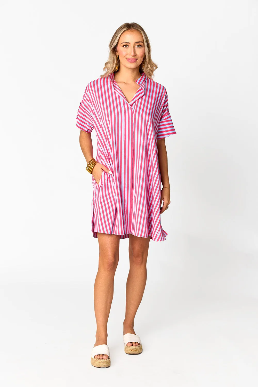 Stevie Shirt Dress - Lychee