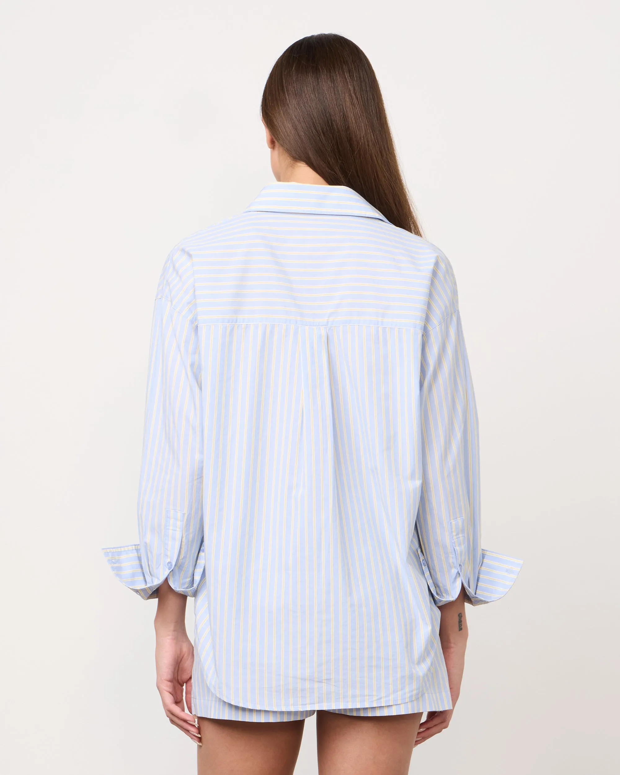 Stripe Poplin Oversized Shirt