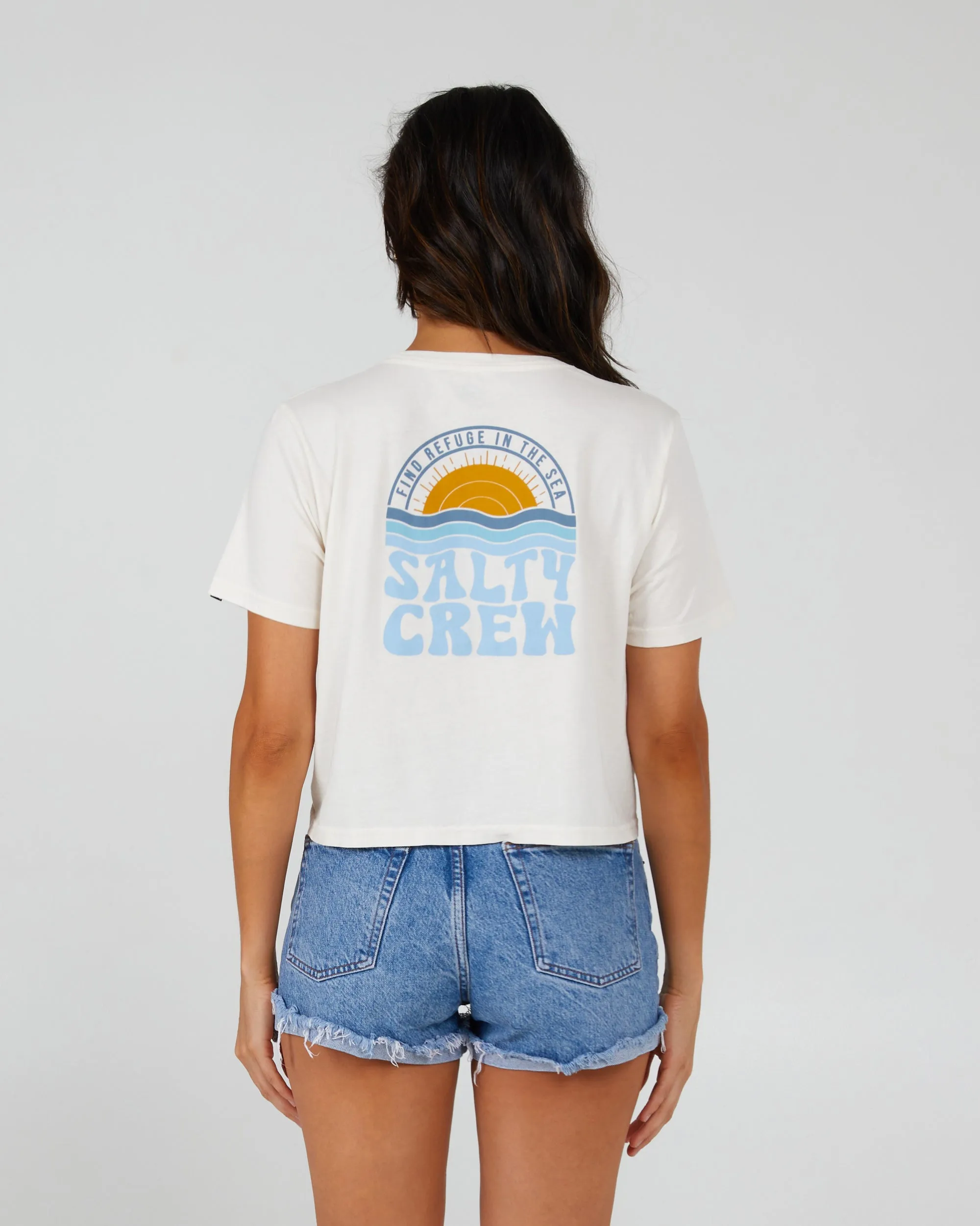 Sundown White Crop Tee