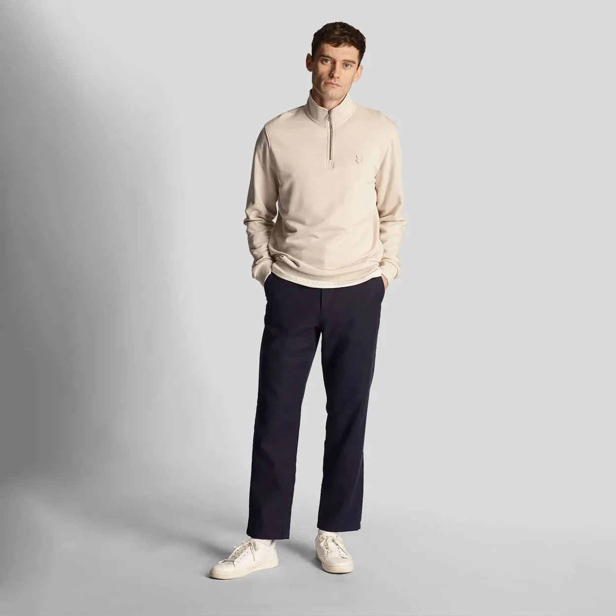 Tonal Eagle Quarter Zip Sweat Cove - SS24