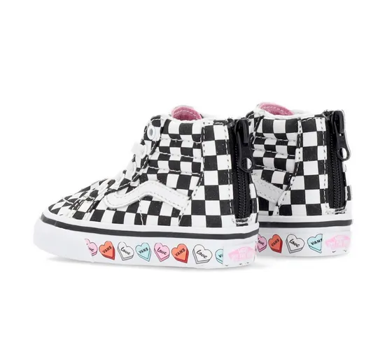 Vans high-top sneakers for children Sk8-Hi Zip Candy Hearts VN000XG5ABY1 black-white