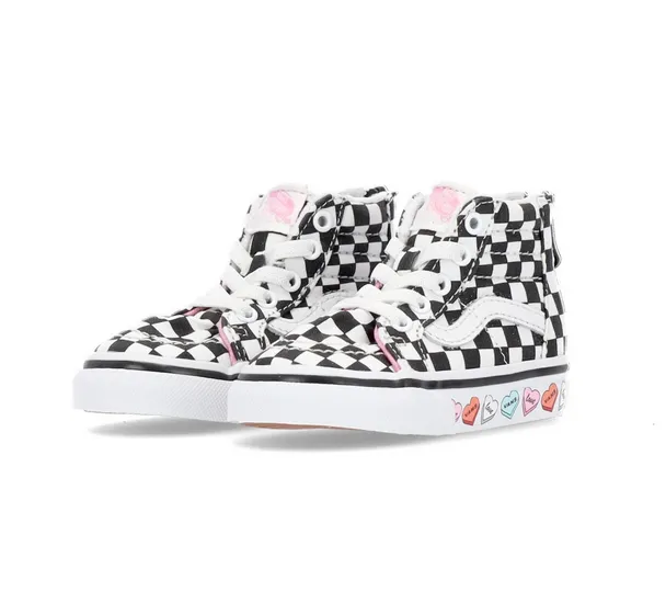 Vans high-top sneakers for children Sk8-Hi Zip Candy Hearts VN000XG5ABY1 black-white