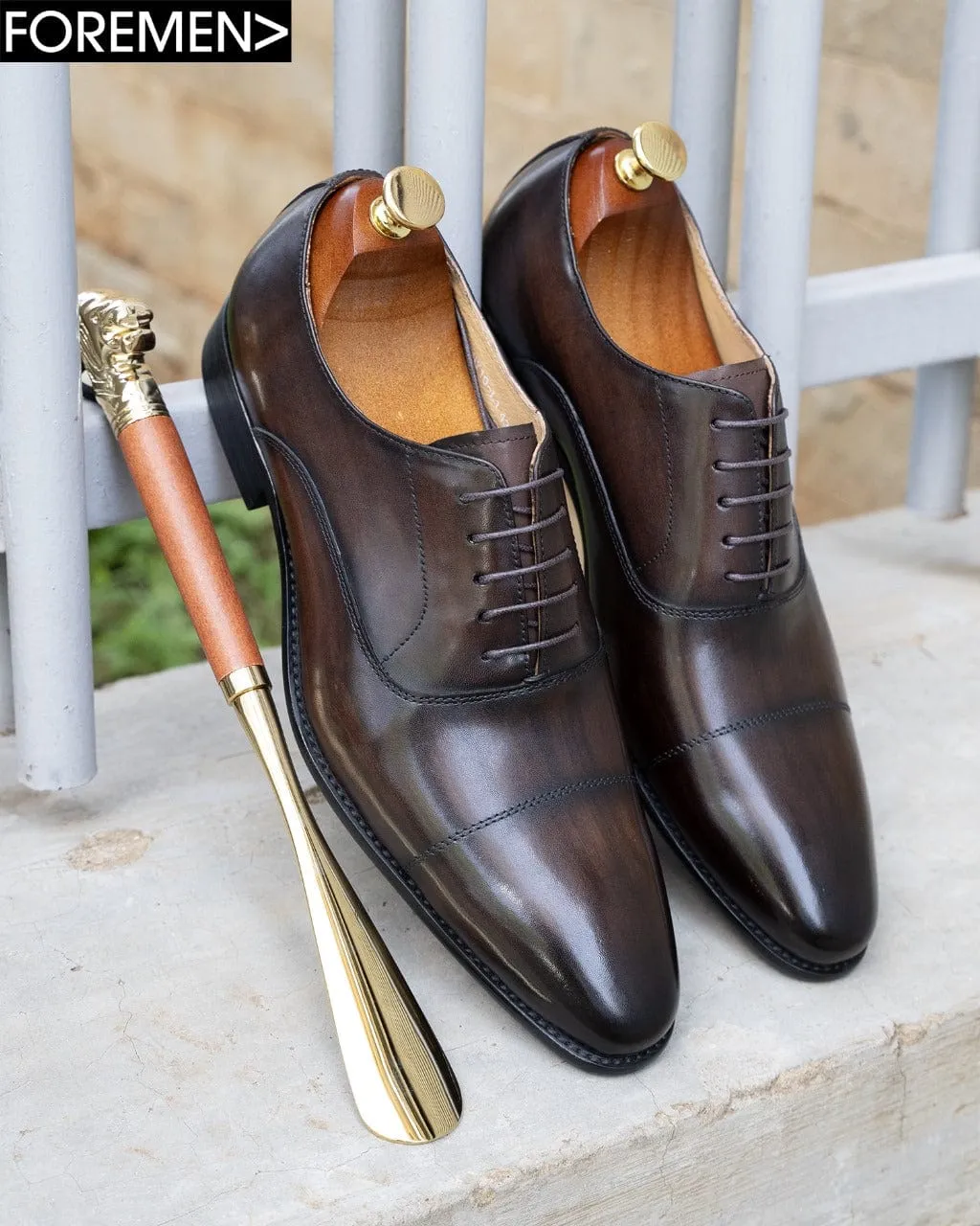 VIENNA | Burgundy Broken Brush Oxfords